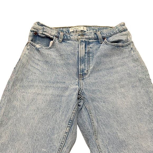 Vintage Abercrombie & Fitch Y2K Blue Denim Jeans Mens 28x31 High Rise Straight - Picture 4 of 8